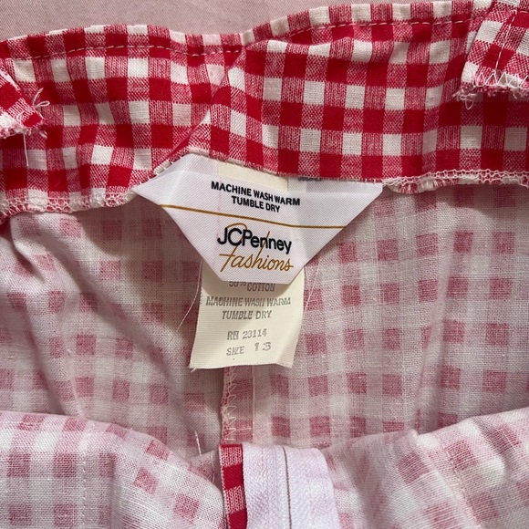 Vintage JCPenney Red Checkered Women's Jumpsuit - Picture 5 of 9